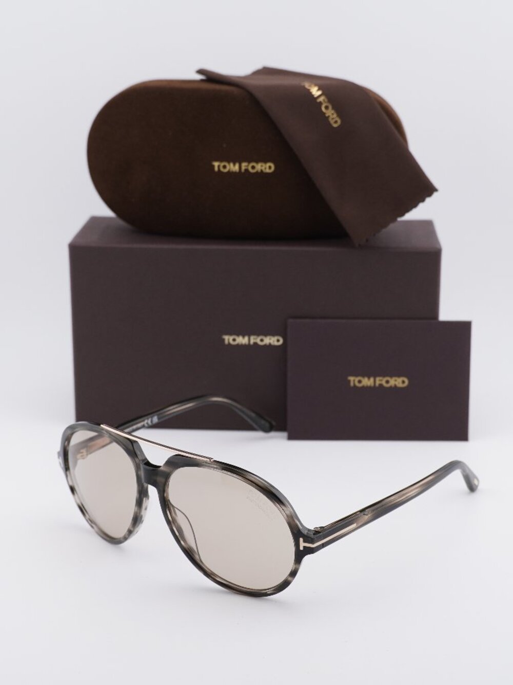 Tom Ford Aalto FT1210 56E Aviator Sunglasses -Coloured Havana/Brown Photochromic